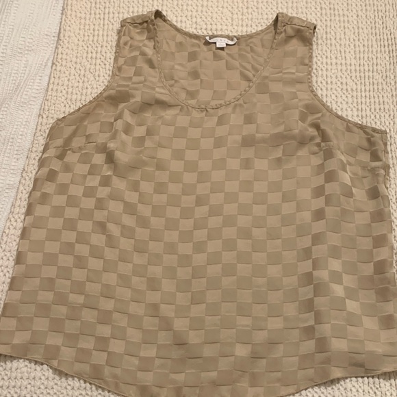 lunya Tops - Lunya Beige Checkered Tank Top